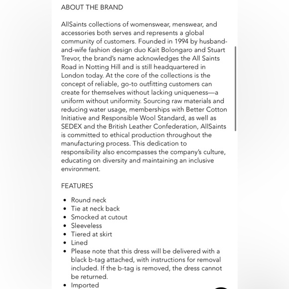 NWT ALLSAINTS Tatum Mia Dress US6 - Picture 4 of 9